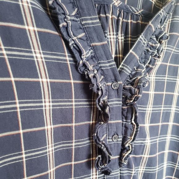 Joie Navy Fara Tuxedo Flannel Size Small - Picture 4 of 7